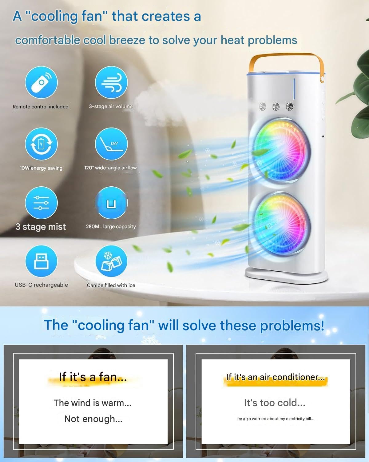 Portable Rechargeable Mini Air Cooler