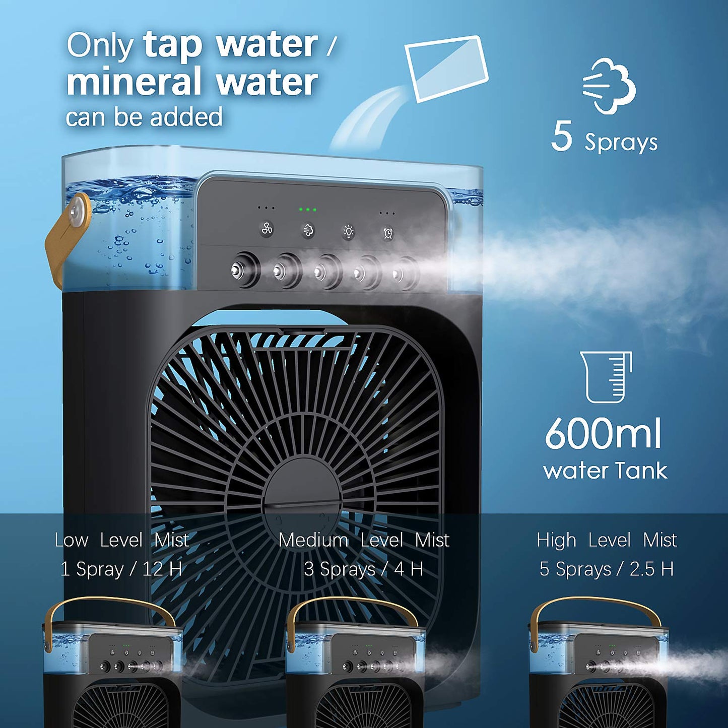 Best Quality Portable USB-Powered Personal Fan (No Battery) With Mist Option