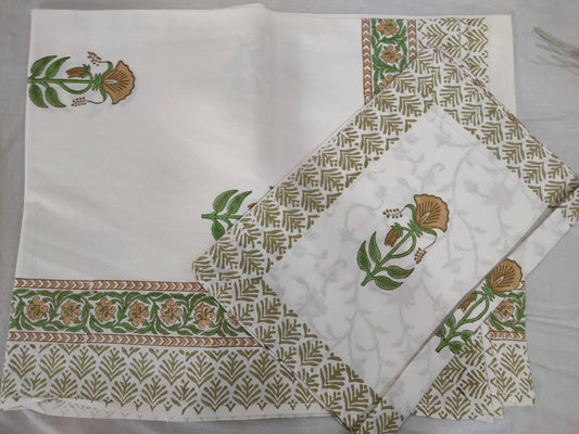 Hand Block Printed Cotton Bedsheet