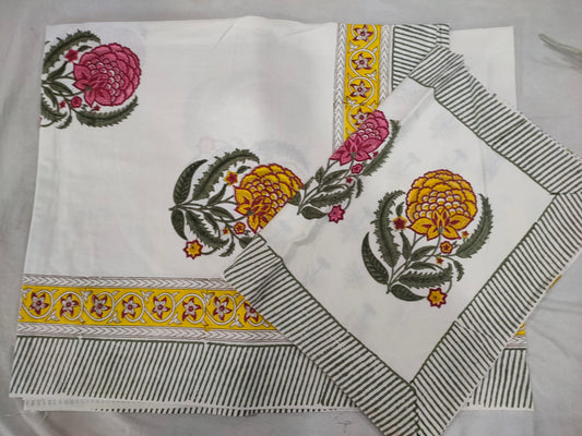 Hand Block Printed Cotton Bedsheet