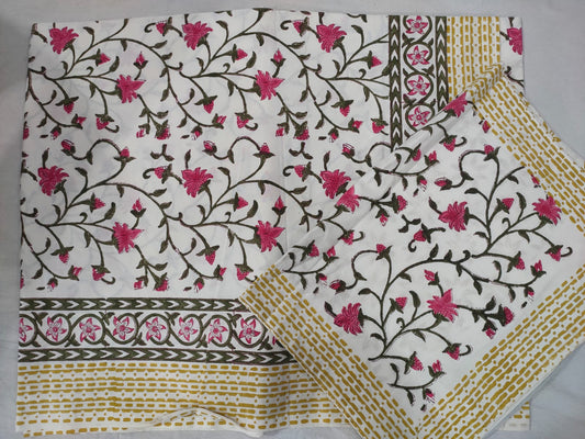 Hand Block Printed Cotton Bedsheet