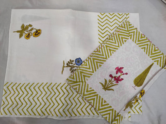 Hand Block Printed Cotton Bedsheet