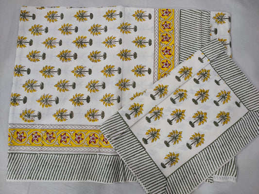 Hand Block Printed Cotton Bedsheet